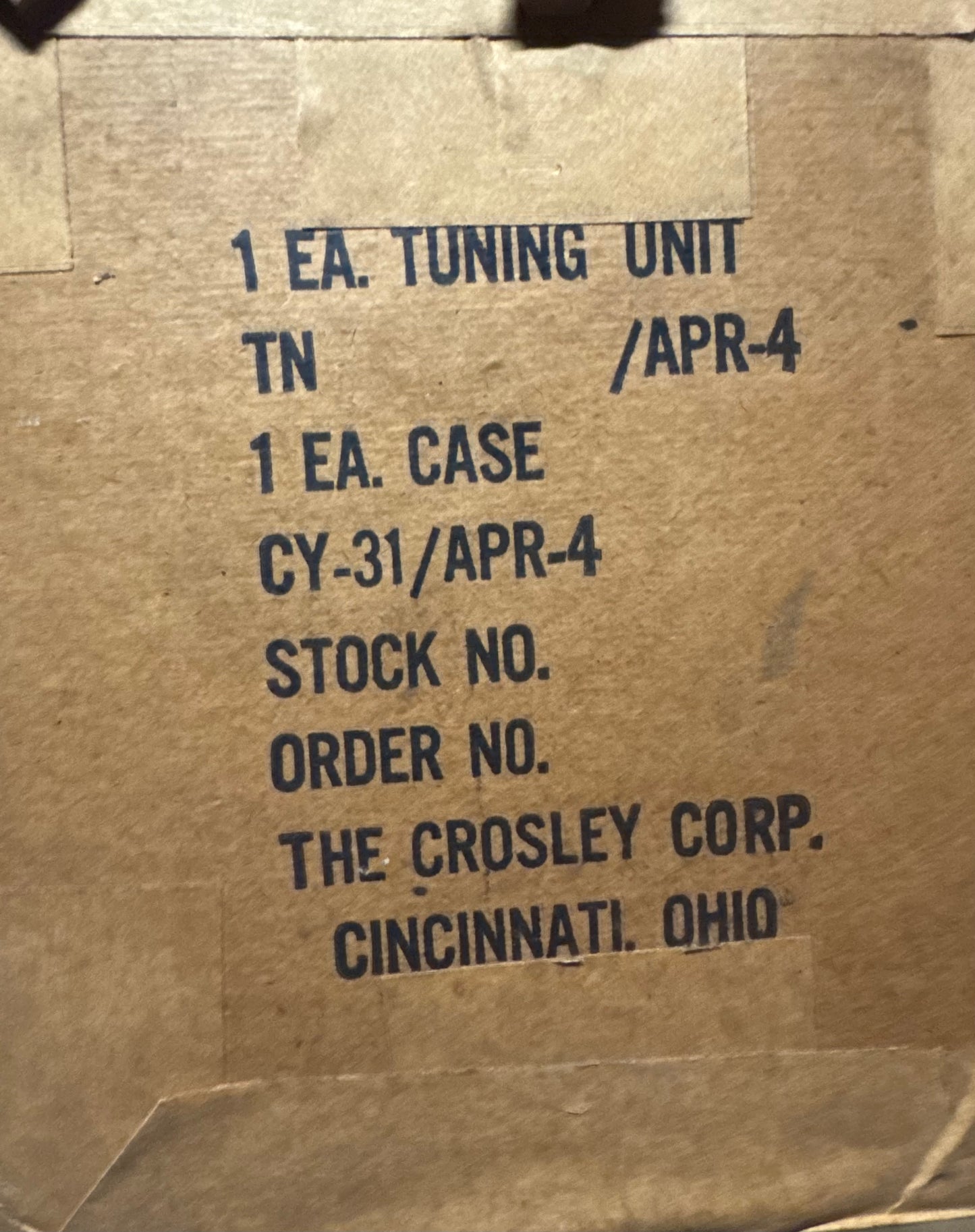 WWII Crosley TN-1/APR-1 Radar Tuning Unit w/ CY-57/APR-1 Case