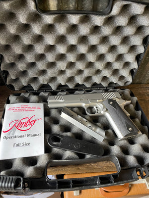 Kimber Stainless Target II 1911 .45 ACP Pistol — Original Box, Paperwork & 2 Magazines