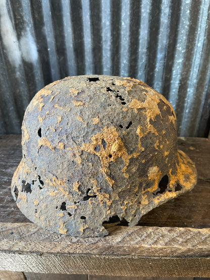 WWII German M35 Steel Helmet – Battlefield Relic / Excavated Example