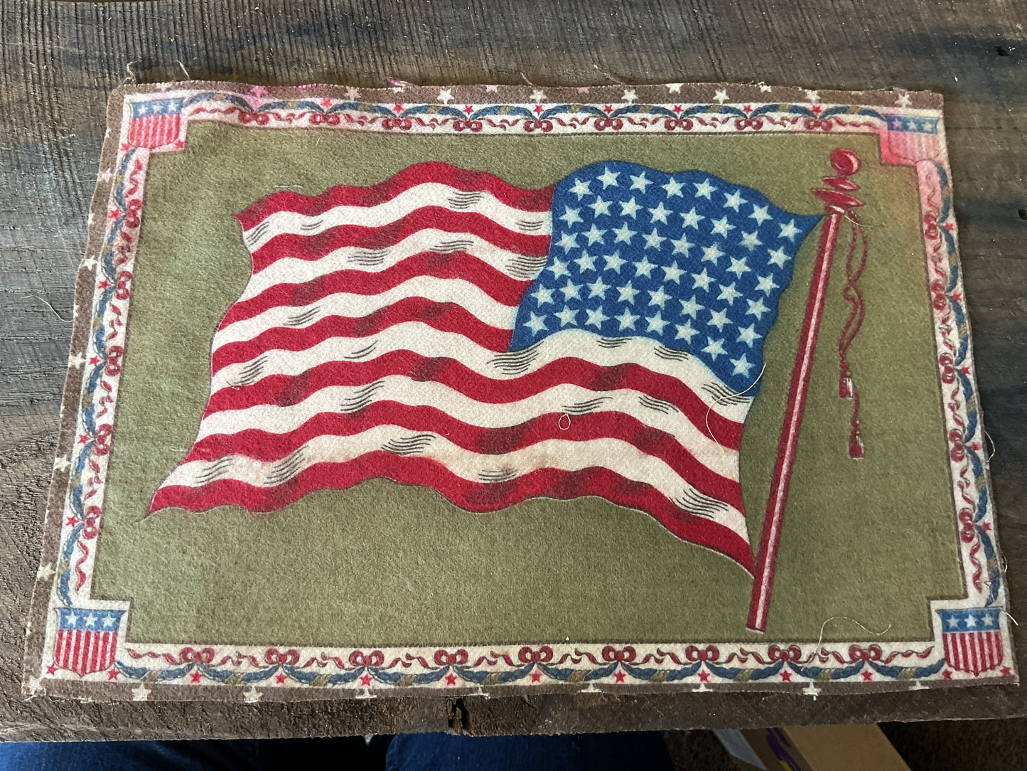 WWI Tobacco Felt Flag (approx 11x8)
