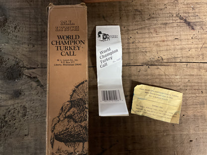 Vintage M.L. Lynch World Champion Turkey Caller Model No. 102 w/ Box & Accessories