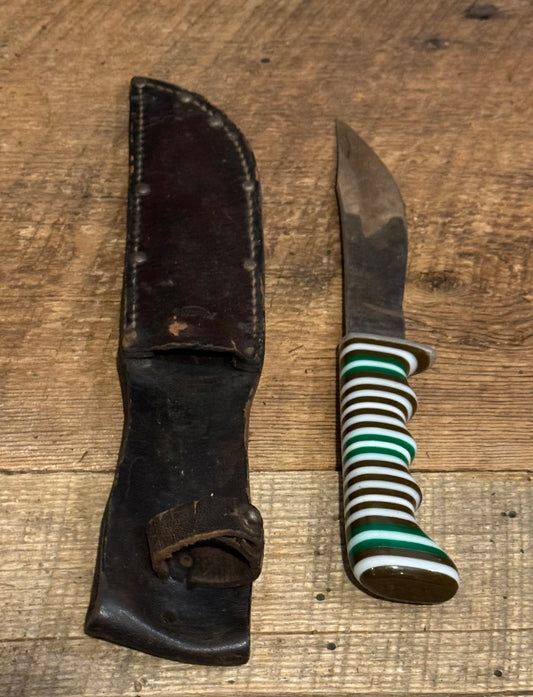 WWII Theatre Knife-Green Brown & White