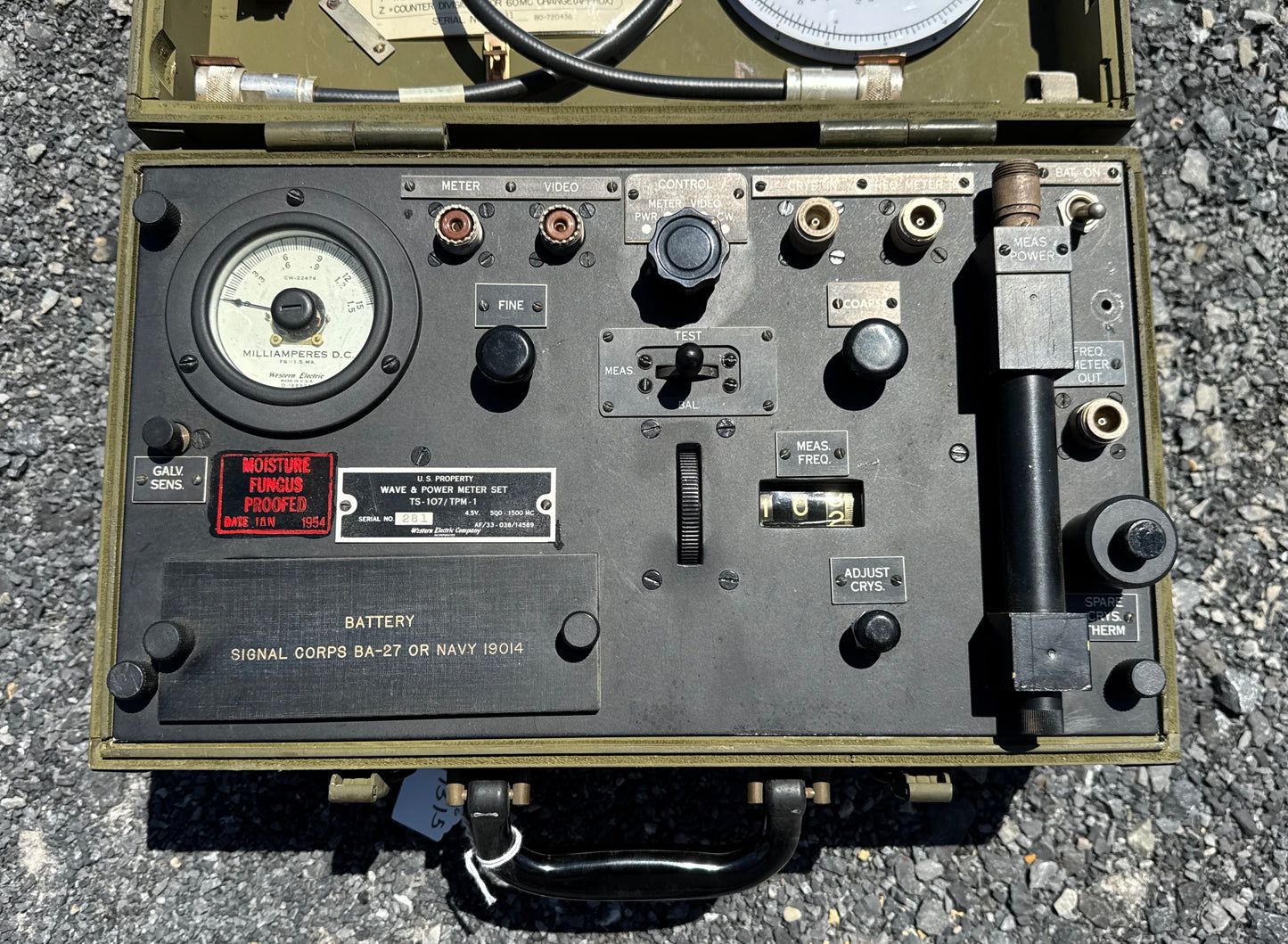 WWII-era U.S. military Wave & Power Meter Set TS-107/TPM-1