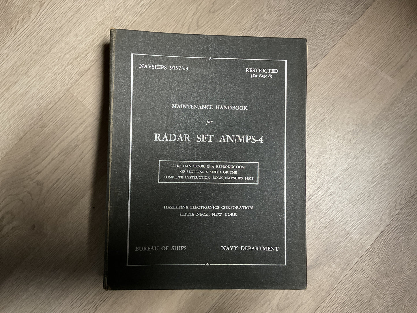 Maintenance Handbook Radar Set AN/MPS-4
