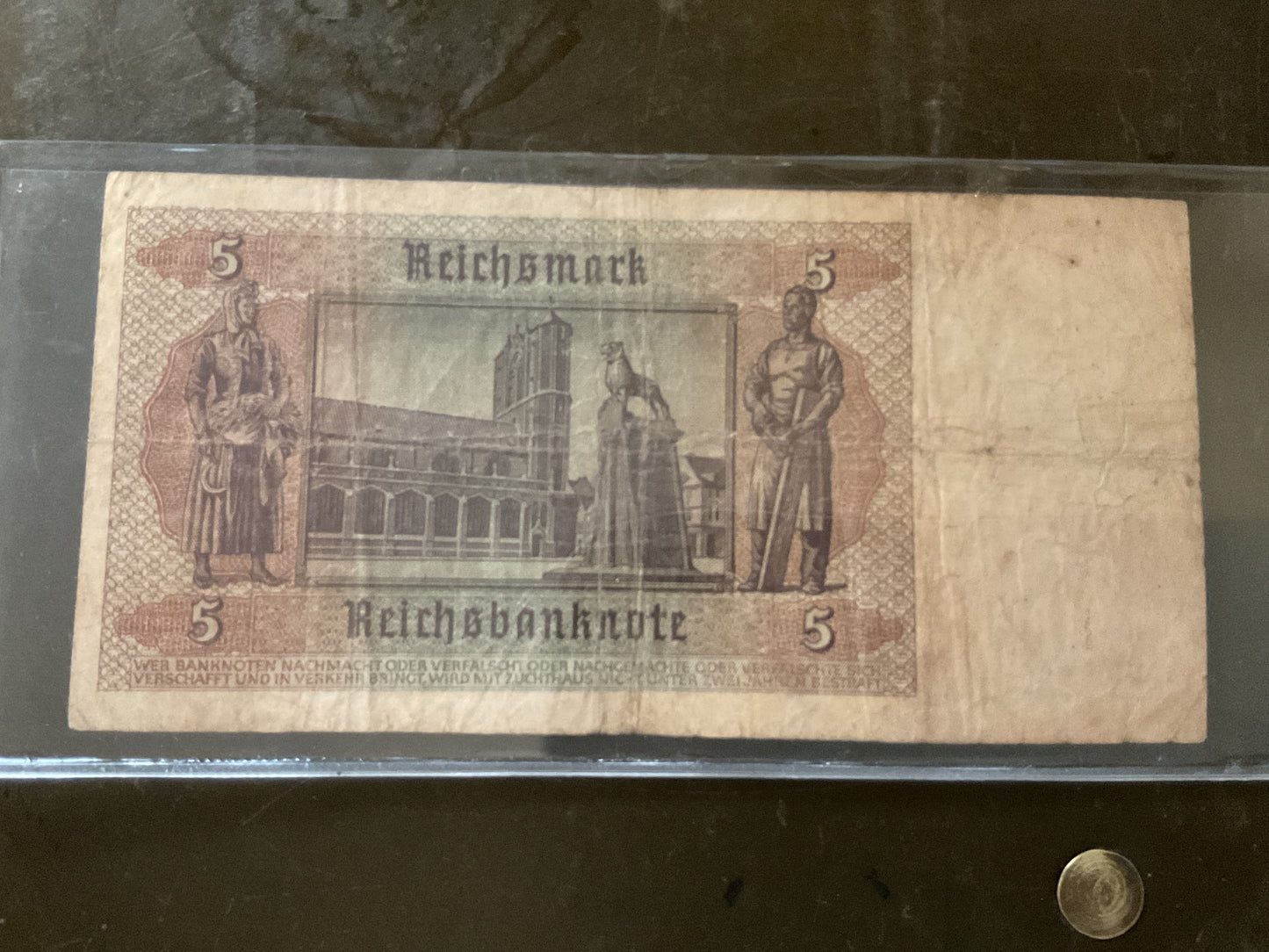 WWII Era Germany 5 Reichsmark Banknote