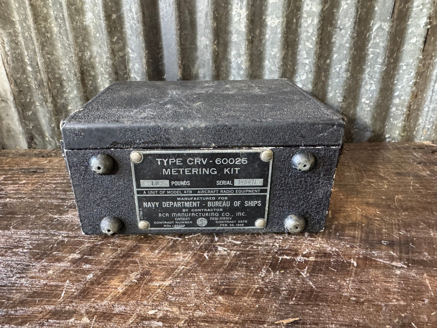 WWII U.S. Navy Bureau of Ships CRV-60025 Metering Kit