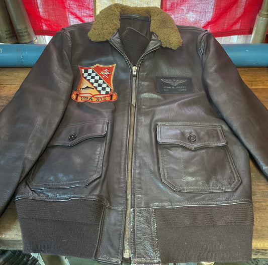 USMC Pilot G-1 Flight Jacket-Authentic and Identified to American Hero