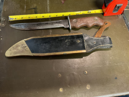 WWII Theatre Knife brown wooden handle