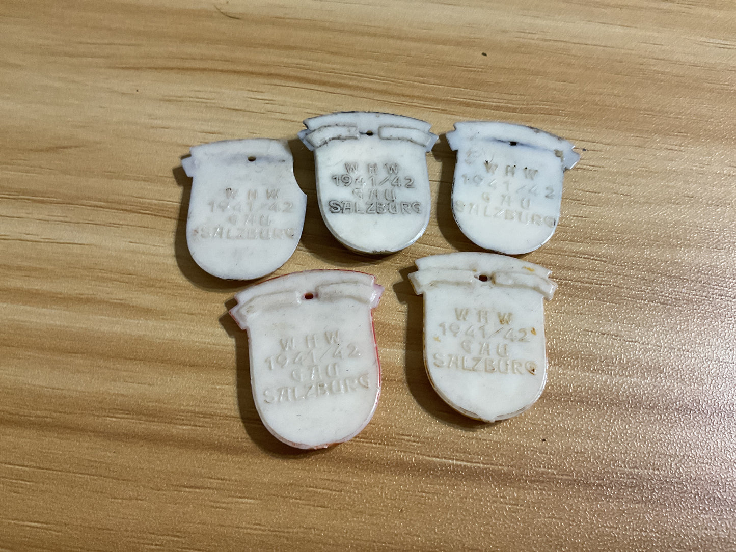 WWII German WHW Gau Salzburg 1941/42 Regional Badge-Lot of 5