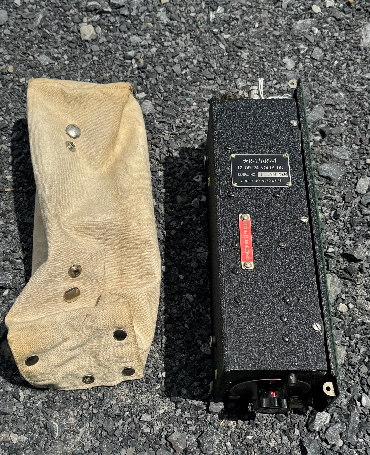 WWII R-1/ARR-1 Aircraft Radio Receiver Unit with Canvas Cover