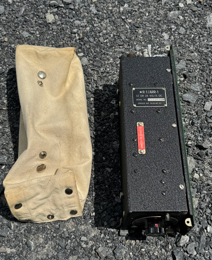 WWII R-1/ARR-1 Aircraft Radio Receiver Unit with Canvas Cover