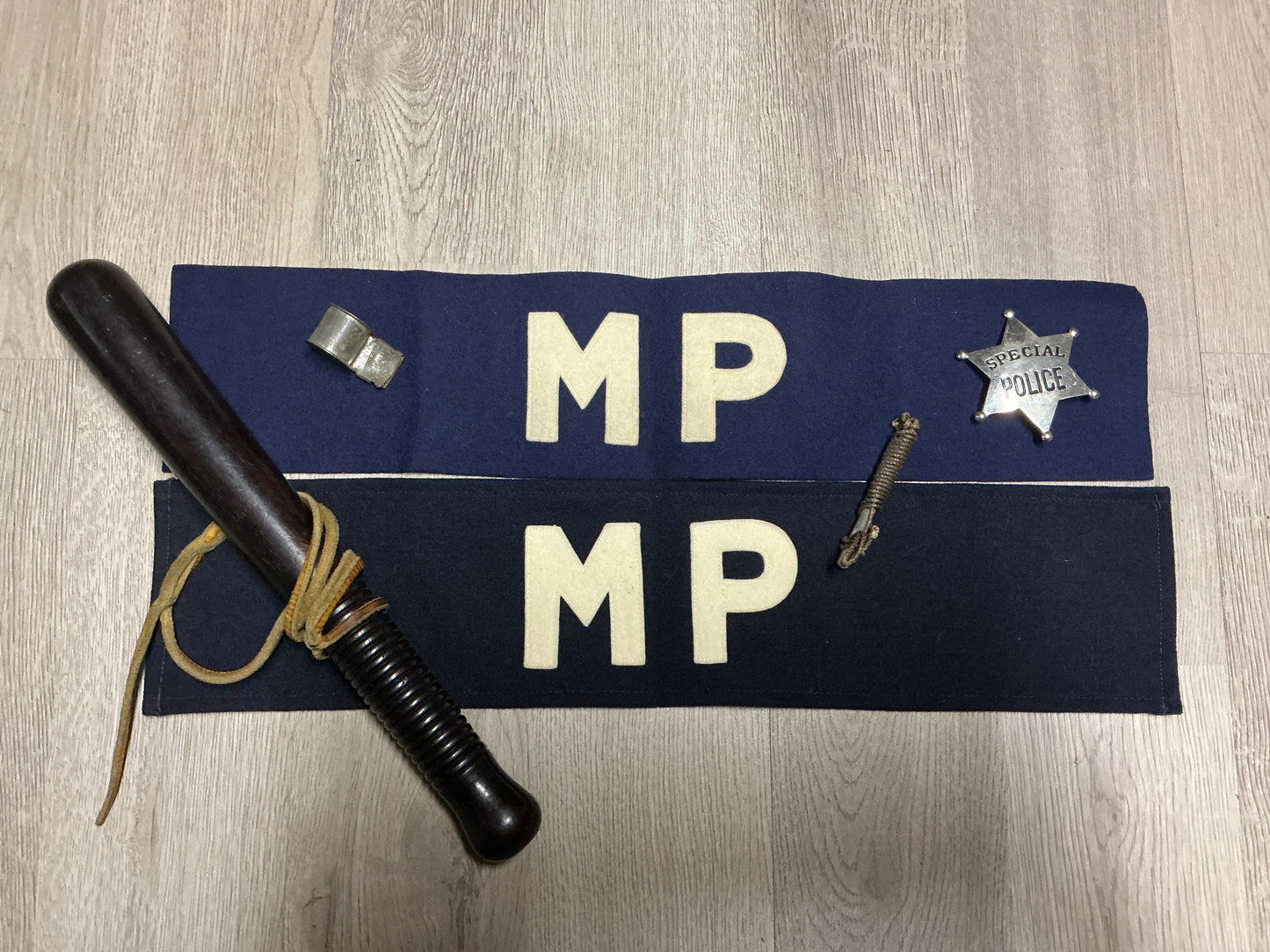 Military Police MP Armbands and Police Equipment Grouping
