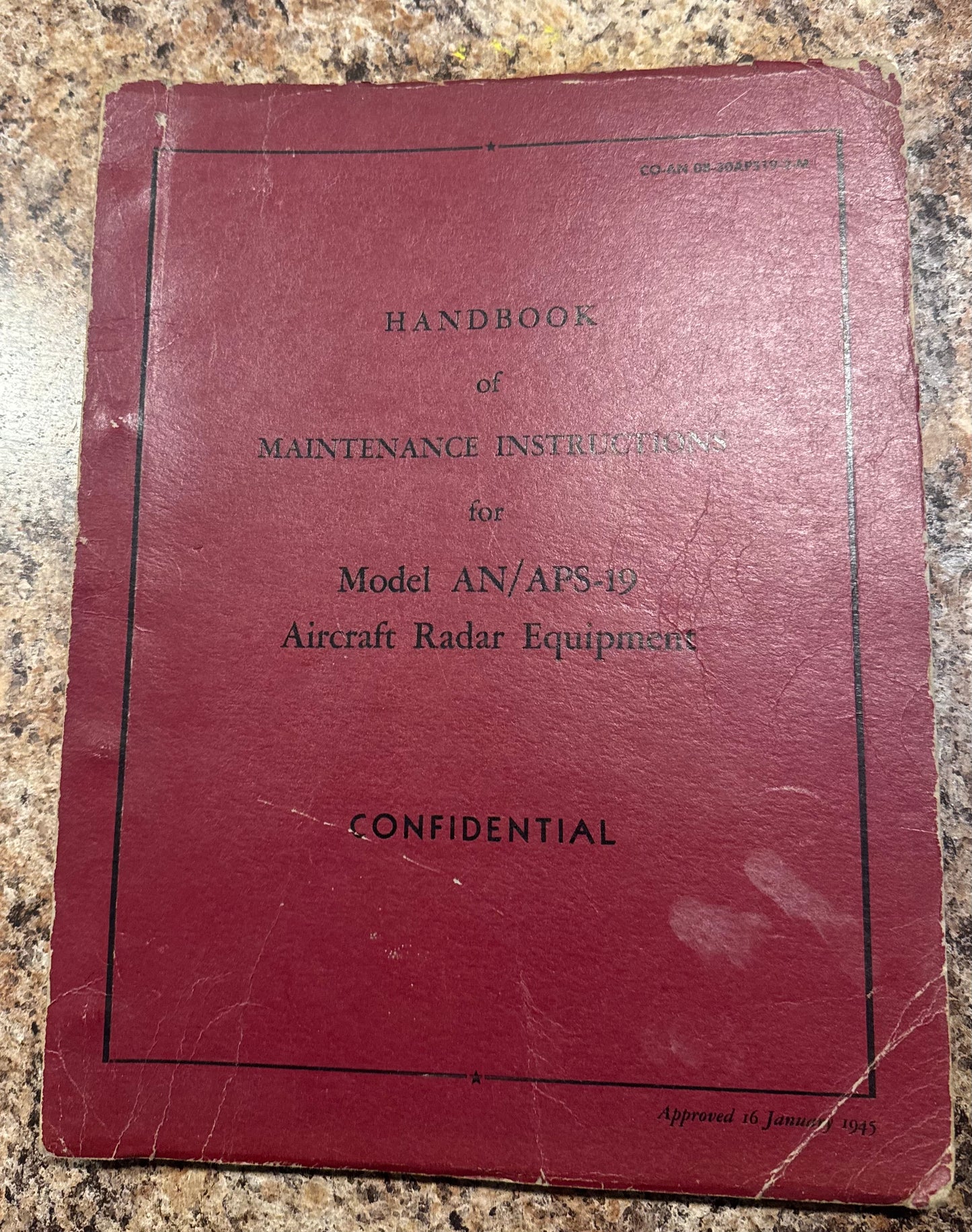 1945 Confidential AN/APS-19 Aircraft Radar Equipment Maintenance Manual
