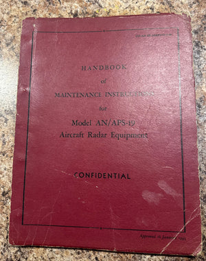 1945 Confidential AN/APS-19 Aircraft Radar Equipment Maintenance Manual