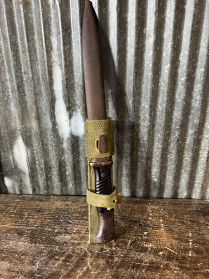 WWII German K98 Mauser Bayonet by Mundlos with Steel Scabbard & Web Frog