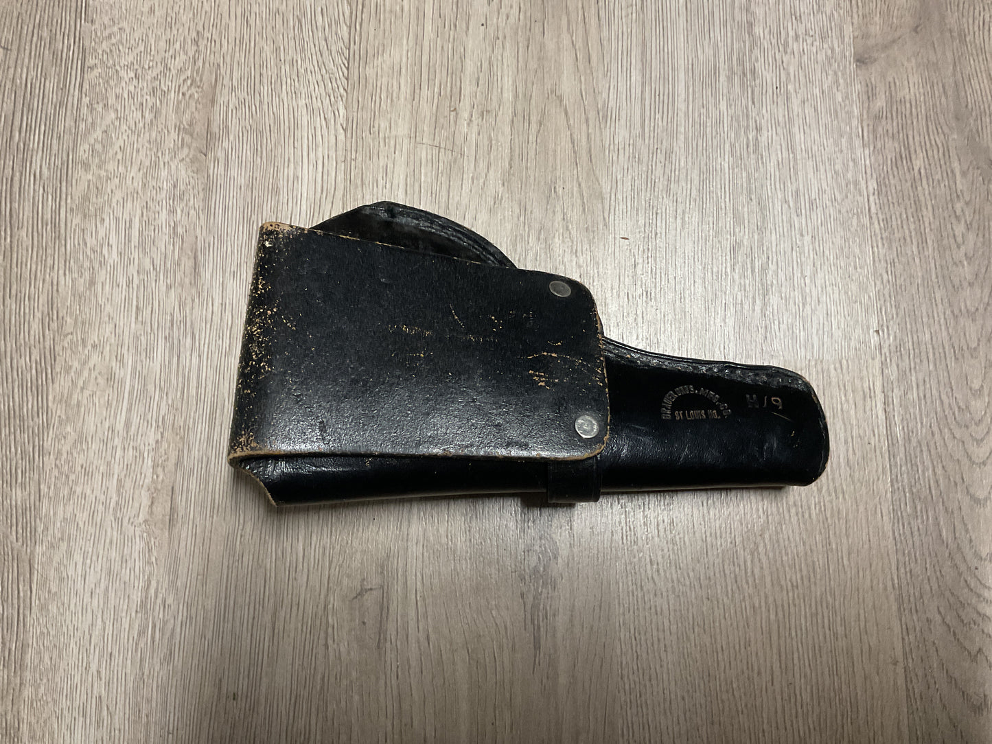 Vintage Heiser leather Co. St. Louis, Missouri Police Issued Revolver Holder for Colt or S&W