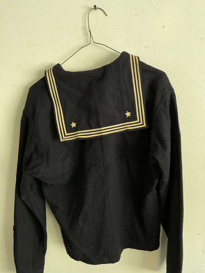 WWII U.S. Navy Dress Blue Jumper - Petty Officer Second Class Machinist’s Mate with Dragon Embroidery - Size Medium (Estimated)