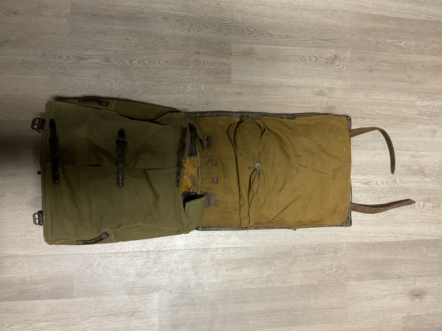 WWII Military Cowhide Tornister Rucksack Backpack