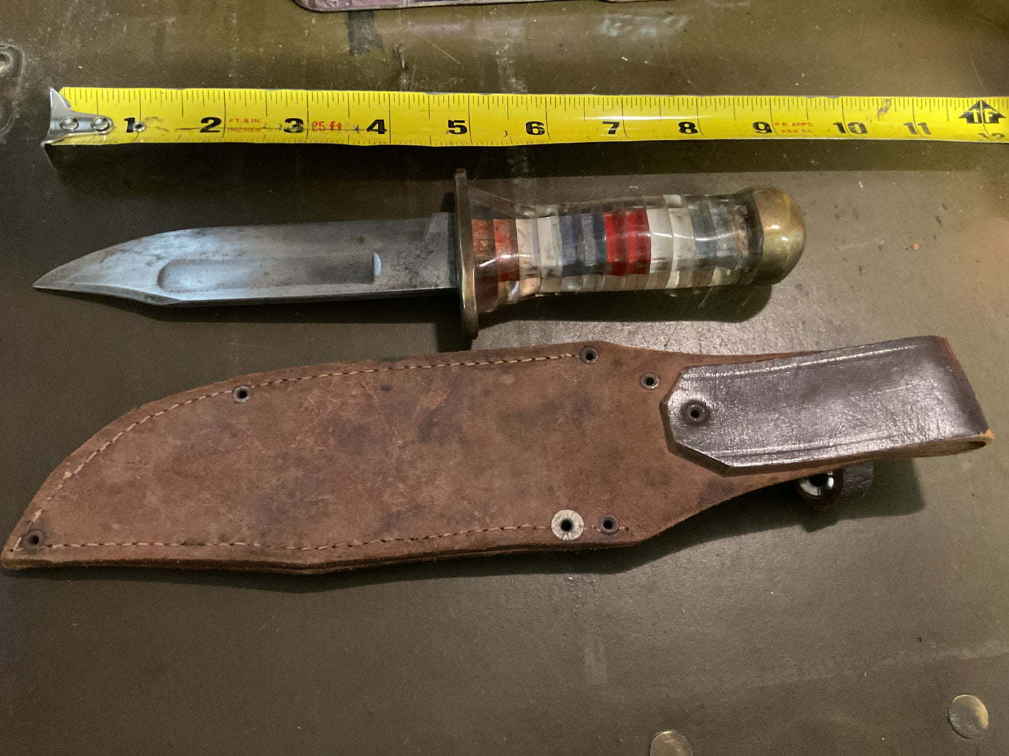 WWII Theatre Knife Red & White & Blue