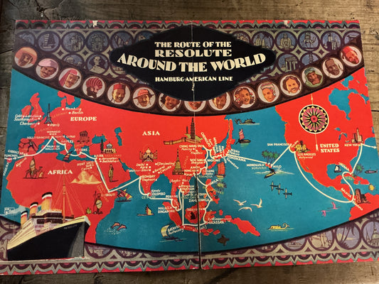 1934 Hamburg-American Line-“Route of the Resolute Around The World” Cruise Brochure