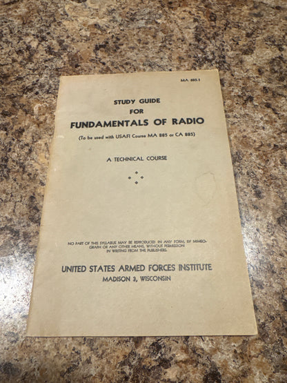 WWII US Armed Forces Institute Fundamentals of Radio Study Guide