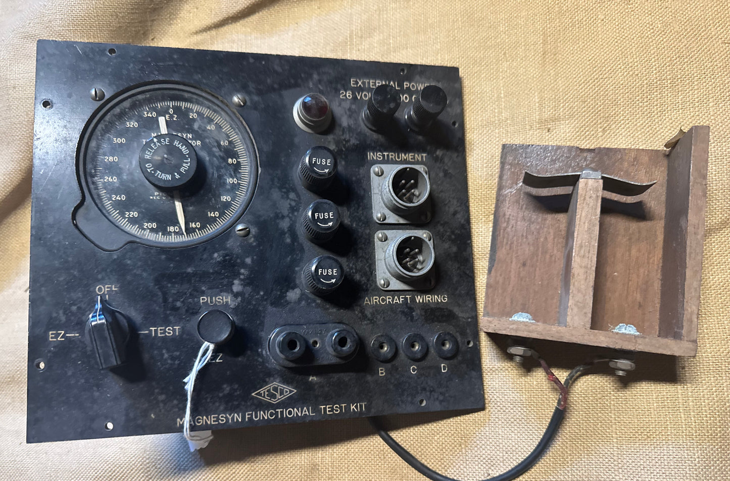 WWII Bendix/Pioneer Magnesyn Functional Test Kit Aircraft Instrument Synchronizer Tester