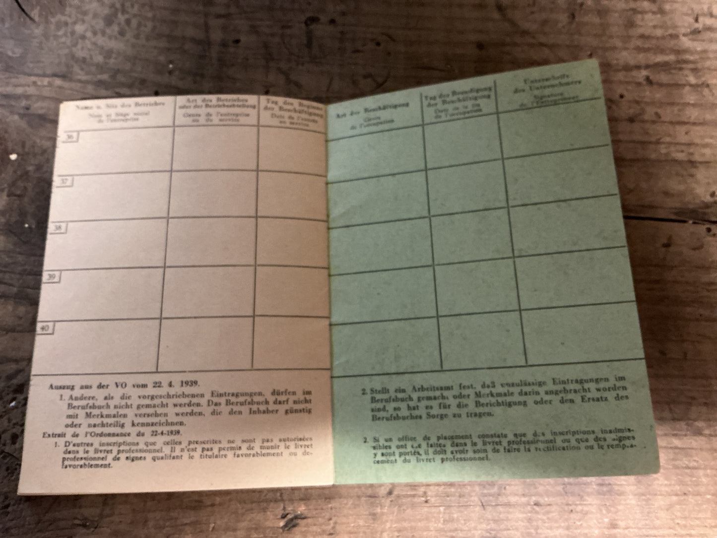 1948-1954 West German Berufsbuch (Employment Record Book)- Named: Betzdorf Labor Office-Complete
