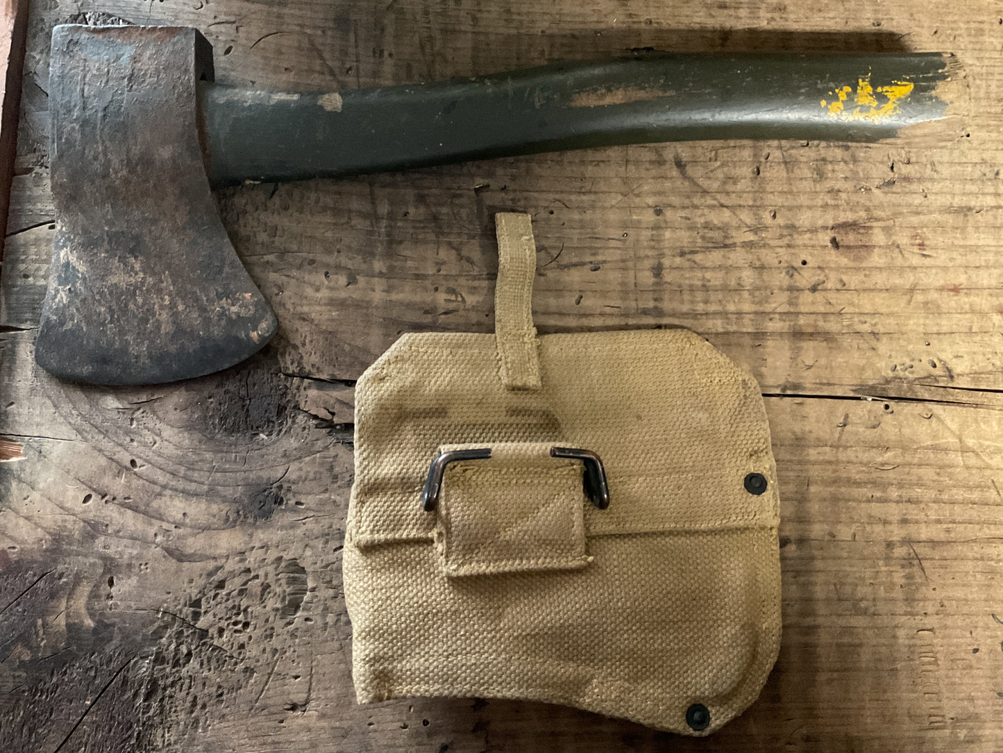 U.S. Military Field Hatchet-American Fork & Hoe Co.-Canvas Carrier with Original Markings