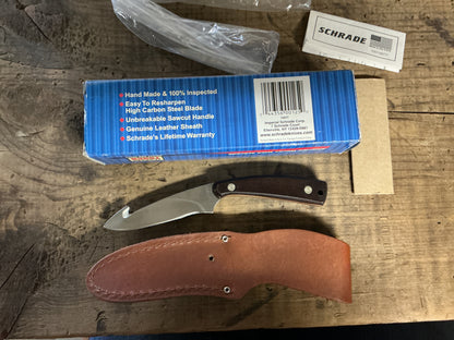 Schroeder Old Timer 158OT-Guthook Skinner Fixed Blade Knife w/ Sheath-New in Box