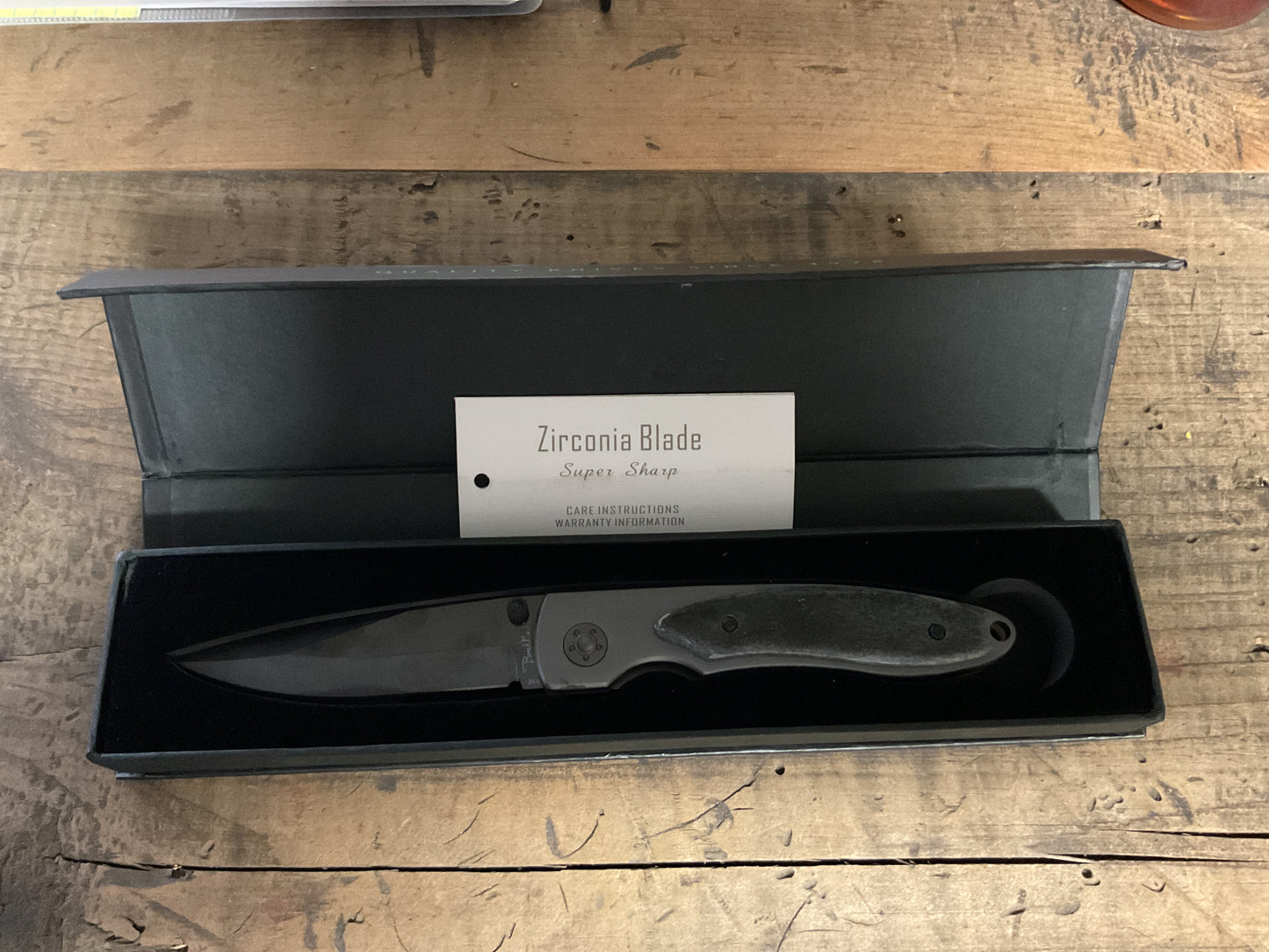 Benchmark Folding Knife ZrO2 Zirconia Ceramic Blade w/ Box-Super Sharp