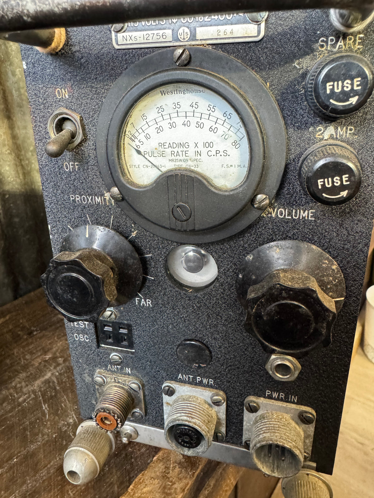 Vintage U.S. Navy ARD-2 Radar Intercept Amplifier CMD-50ADC with Mounting Base