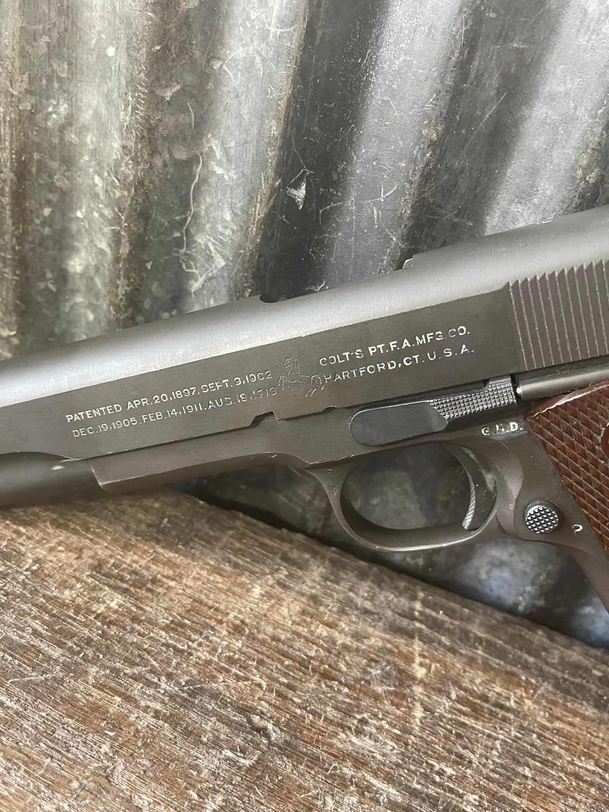 1942 Colt M1911A1 U.S. Army .45 ACP – WWII British Lend-Lease – British Proofed – 3 WWII Magazines