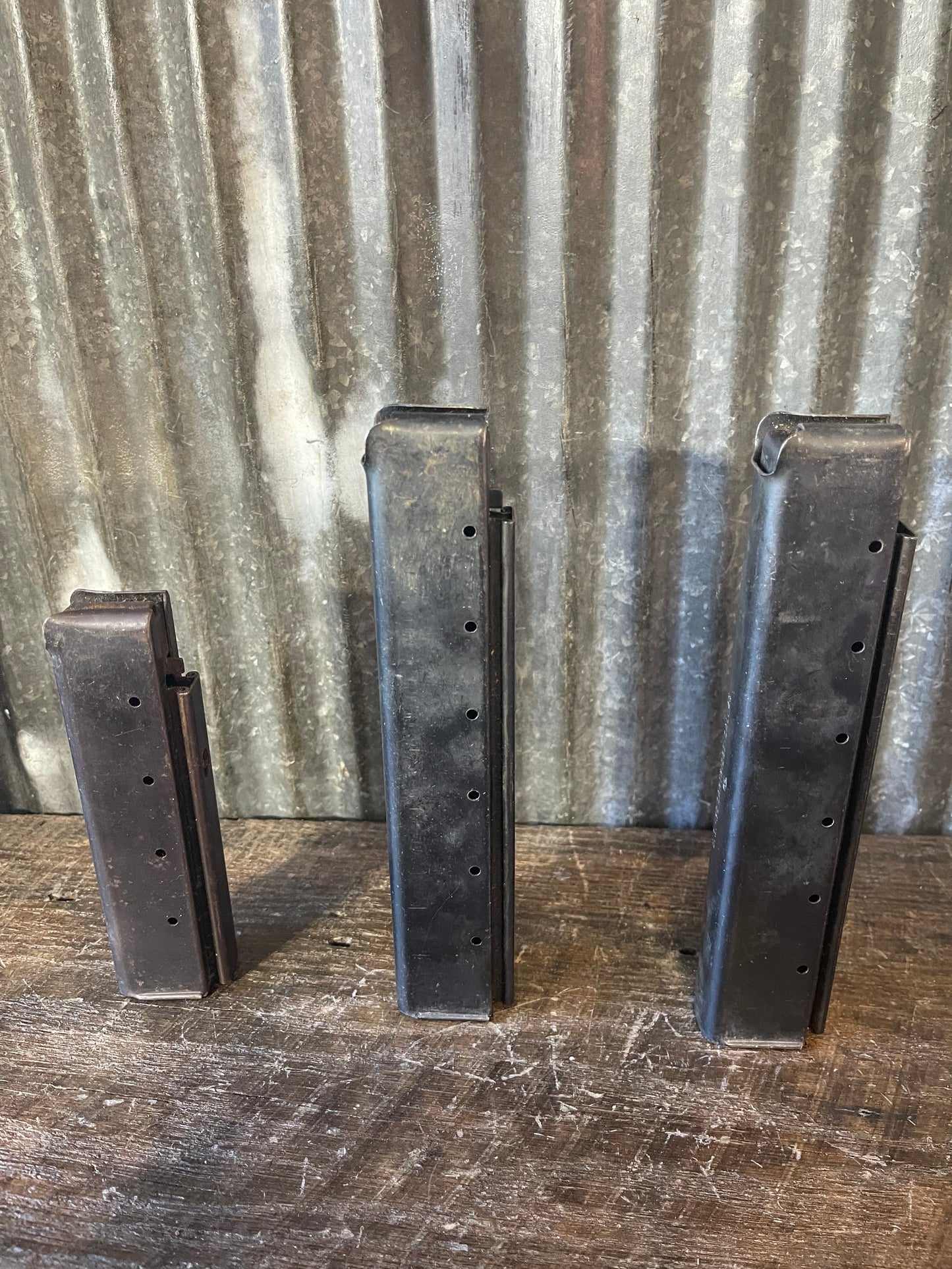 WWII Thompson Submachine Gun Magazine Lot – Auto-Ordnance Corp. – (2) 30-Round & (1) 20-Round Magazine
