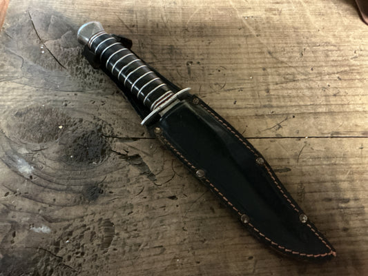 Vintage Sheriff Knife-Solingen Germany-Fixed Blade Hunting Knife w/ Original Sheath
