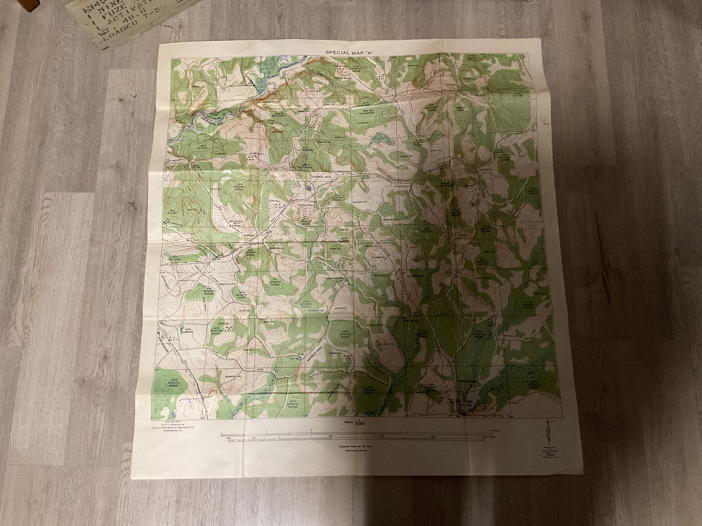 U.S. Military Training Topographic Map Set- “Special Map A” with Original Envelope & Protractor