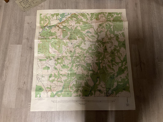 U.S. Military Training Topographic Map Set- “Special Map A” with Original Envelope & Protractor