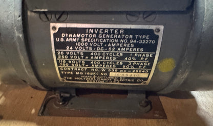 WWII U.S. Army 24V Aircraft Inverter Dynamotor Generator