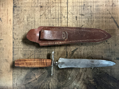 Vintage Handmade Bowie/Fighting Knife w/ Leather Sheath