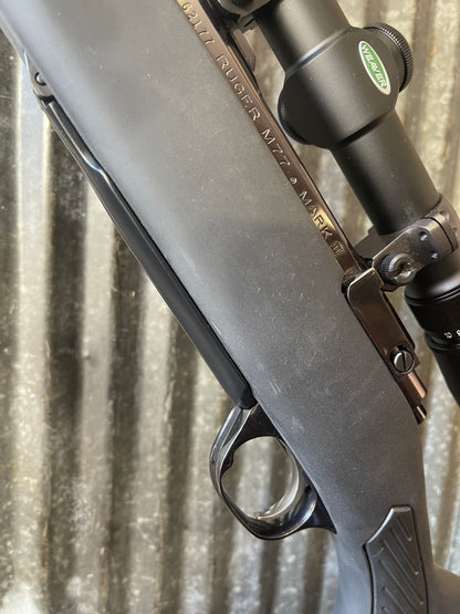 Ruger M77 Mark II “Boat Paddle” Zytel Stock – 7.62x39 – Weaver 3-10x Scope