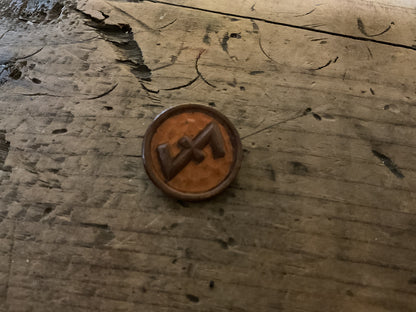 Third Reich Deutsche Arbeitsfront Celluloid Lapel Pin-Orange Variant-WWII Labor Front Badge