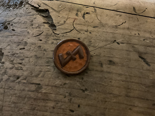 Third Reich Deutsche Arbeitsfront Celluloid Lapel Pin-Orange Variant-WWII Labor Front Badge