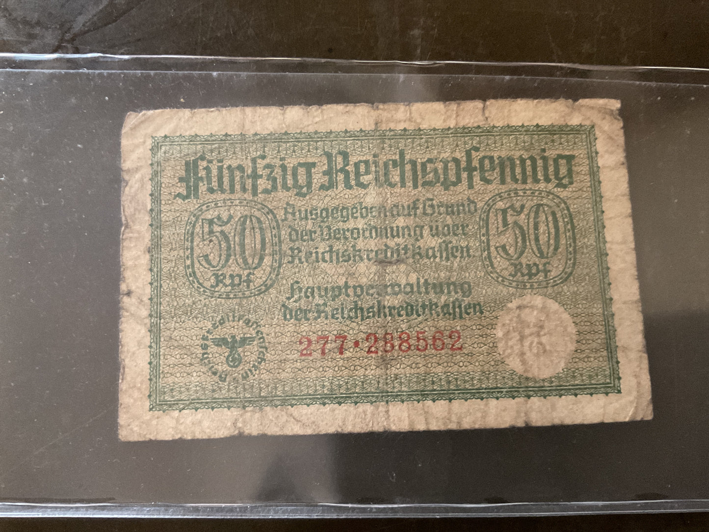 50 Reichspfennig Note-Nazi Germany-Third Reich