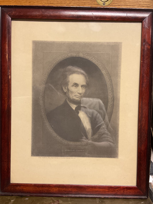 Antique Abraham Lincoln Steel Engraving Print-Wm. Edgar Marshall-John Wanamaker Framed