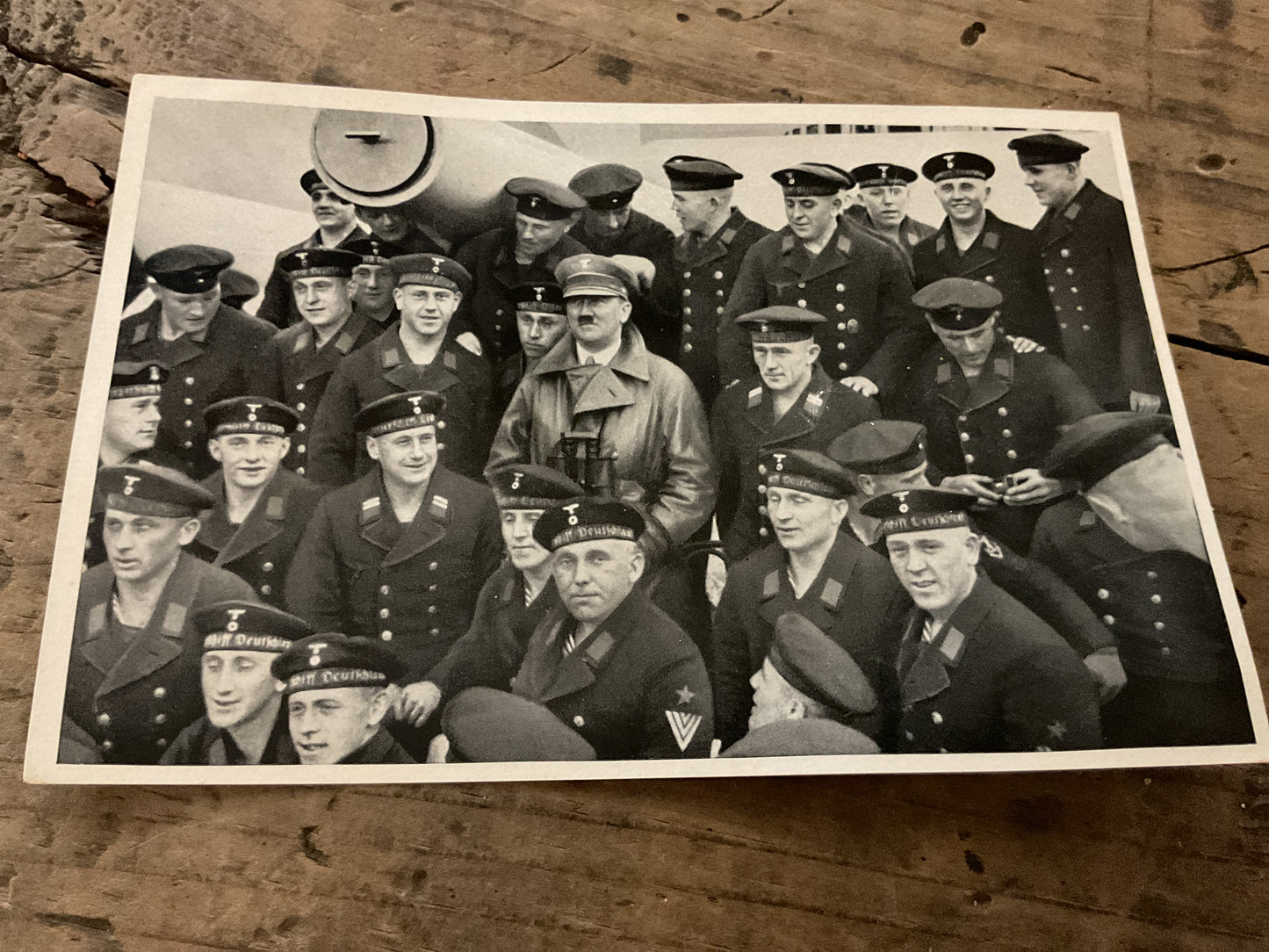 1936 German “Sammelwerk Nr.15-“Adolf Hitler” Cigarette Album Photo-Bild. Nr. 141 Gruppe 67-Hitler w/ Kriegsmarine Sailors