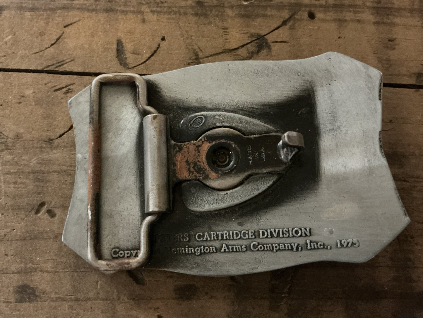Vintage Peters Ammunition Belt Buckle-Flying Duck Design-1975