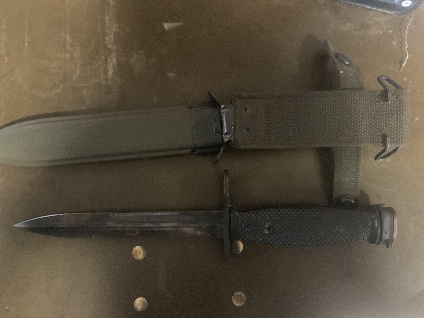 Vietnam-Era U.S. M7 Bayonet with M10 Scabbard