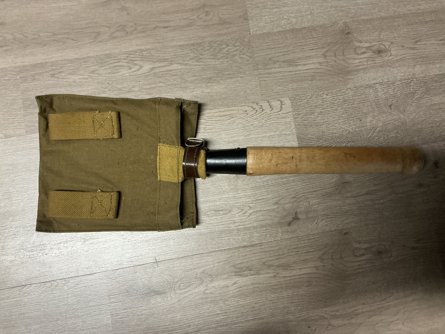 1981 OTKI Marked Military Entrenching Shovel w/ Canvas Carrier Eastern Block Surplus