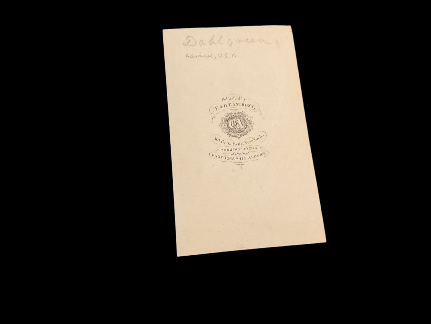 Union Admiral John Dahlgreen CDV (Carte de Viste) crossed arms