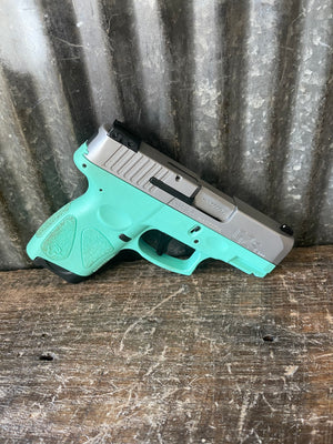 Taurus G2S 9mm – Tiffany Blue Frame – Stainless/Silver Slide – Good Used Condition