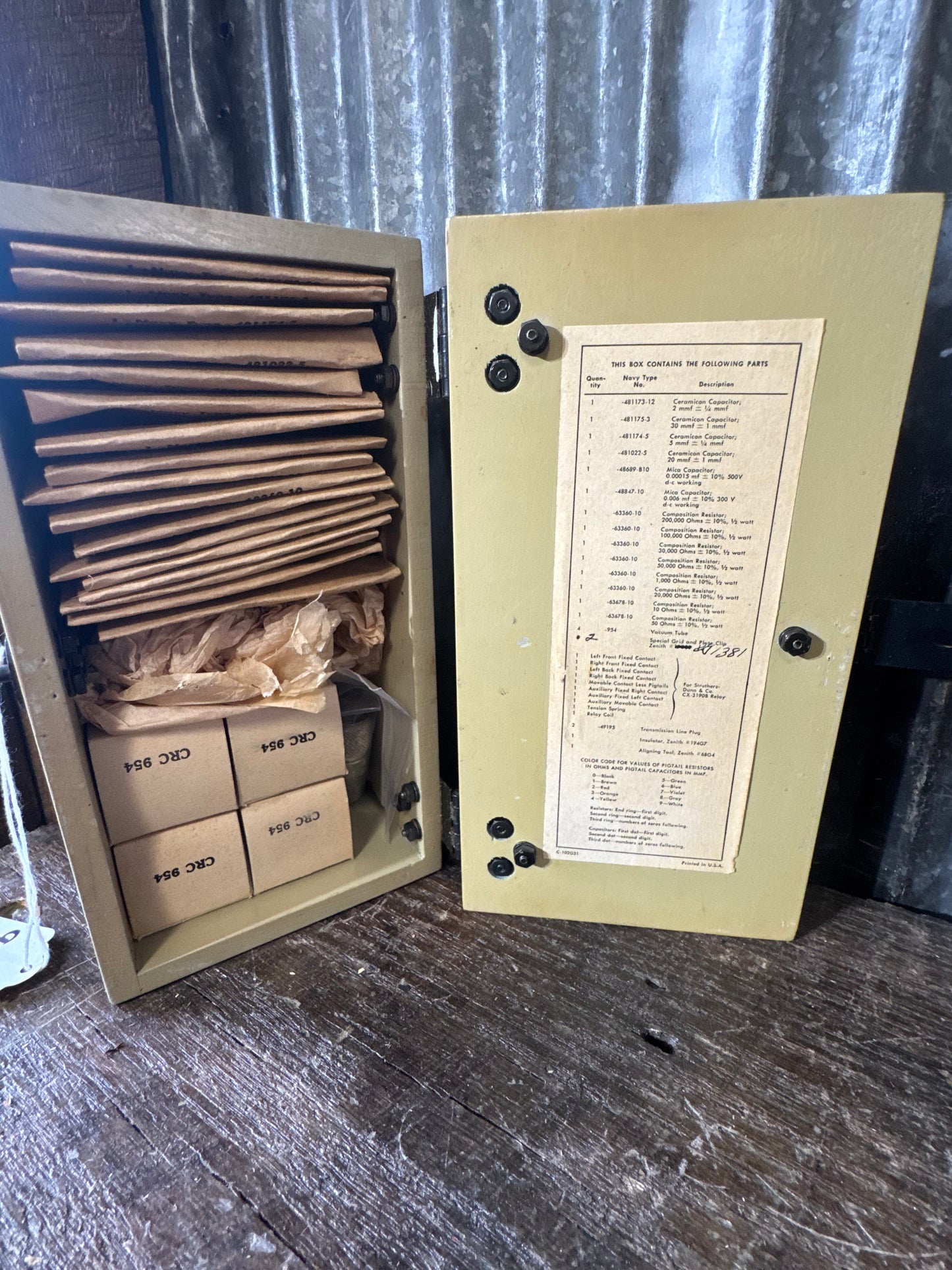 WWII U.S. Navy ZB-2 Operating Spares Homing Adapter Aircraft Radio Equipment Kit